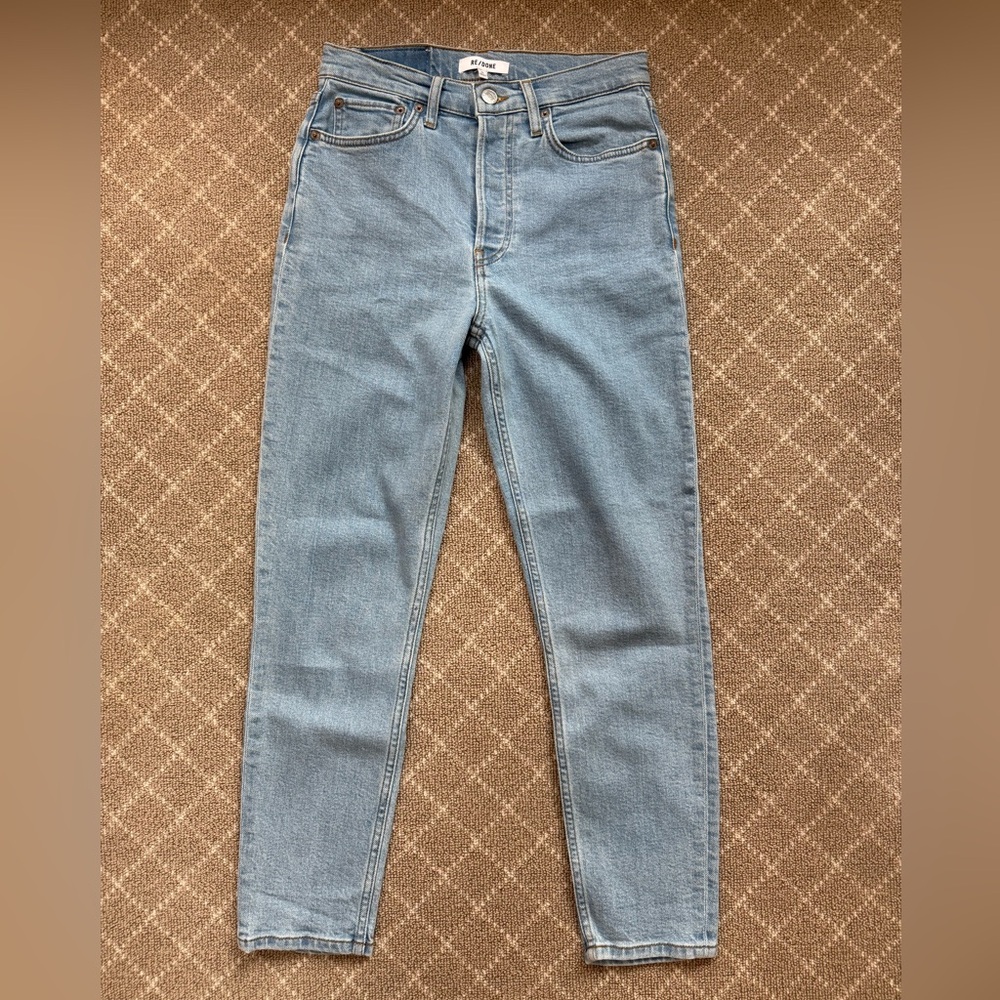 Re/Done High Rise Ankle Crop Jeans